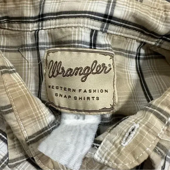 Vintage Wrangler‎ Plaid Pearl Snap Button Down Short Sleeve Western Shirt Sz 2XL